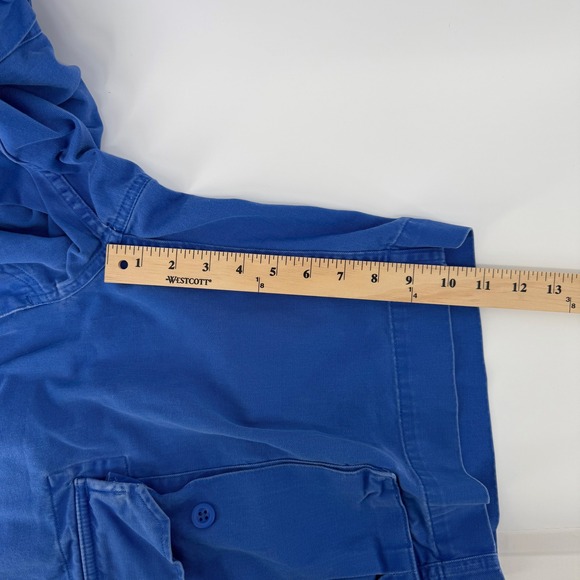 VTG 80s Polo Ralph Lauren Cargo Shorts Blue Cotton Chino Baggy Fit Mens Size 34 - Picture 9 of 10